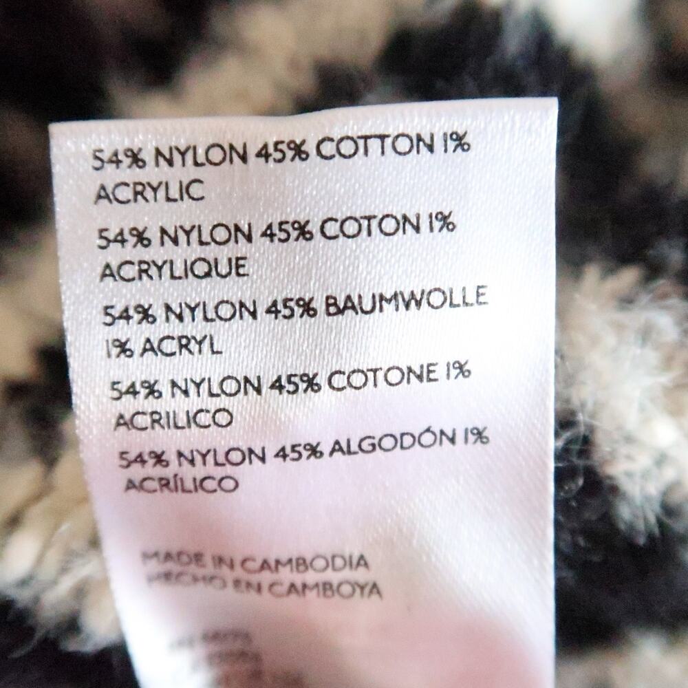 Pilcro Anthropologie Black and Cream Stripe Fuzzy Turtleneck Sweater 2X - Picture 6 of 6